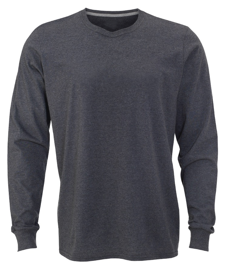 BU3102 Essential Long Sleeve Tee - Charcoal - Ghost Front | Charcoal