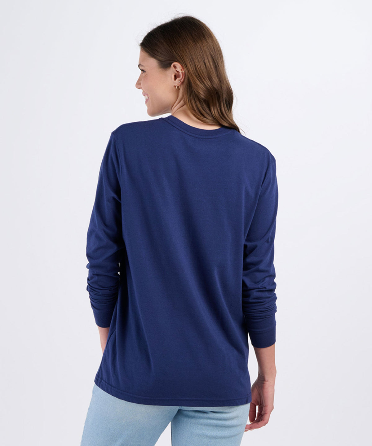 BU3102 Essential Long Sleeve Tee - Navy - Back | Navy