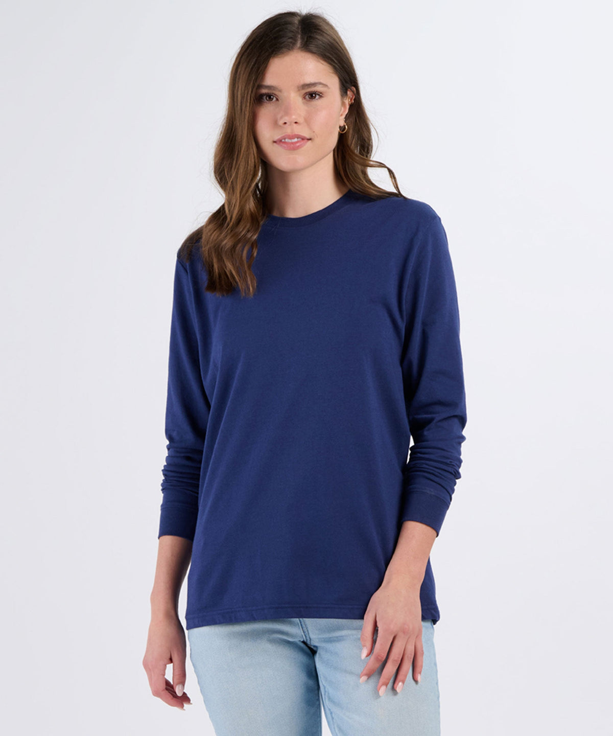 BU3102 Essential Long Sleeve Tee - Navy - Front | Navy