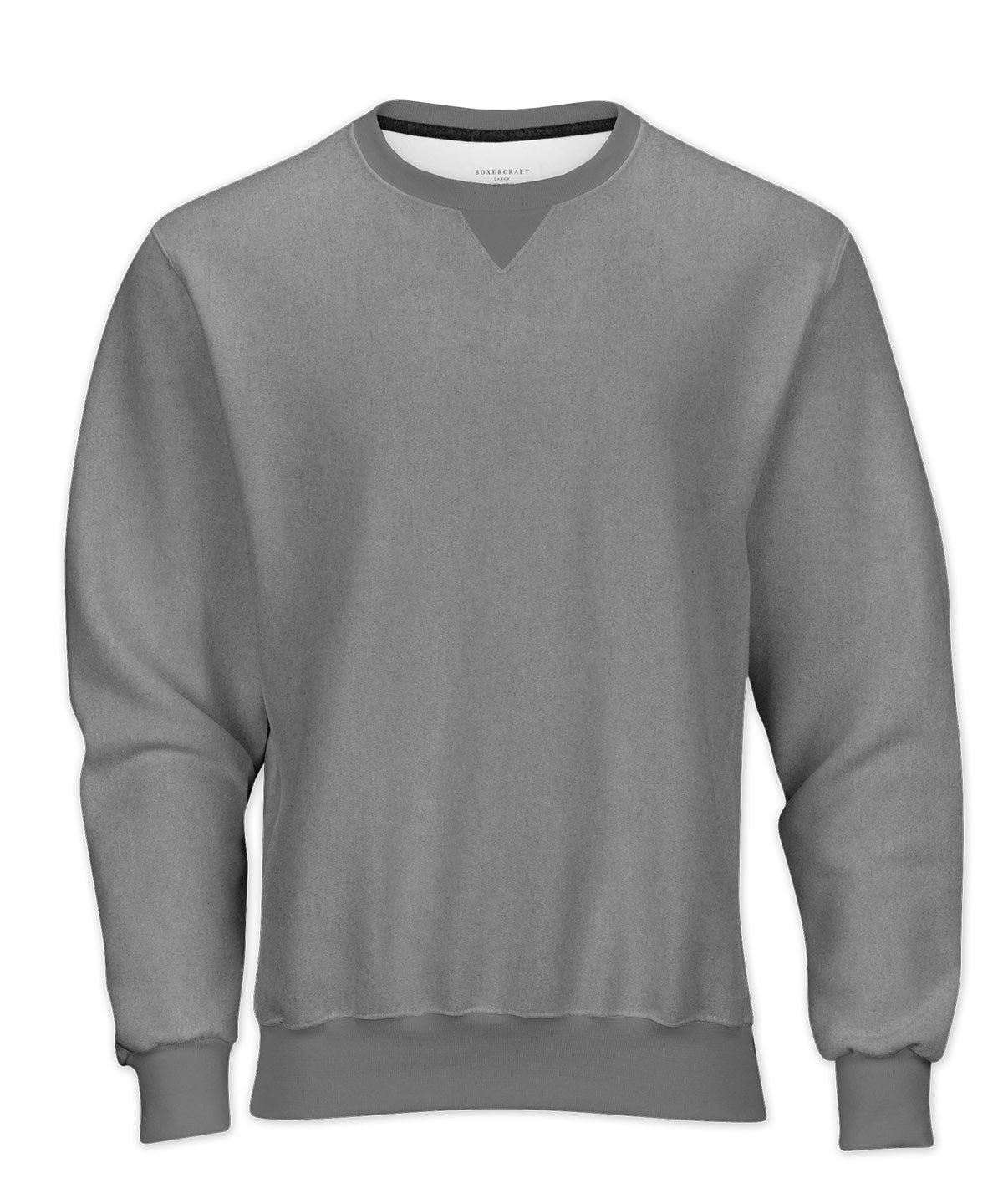 Boxercraft BU5101 Unisex Flannel Pullover Crew - Oxford Heather - Detail | Oxford Heather