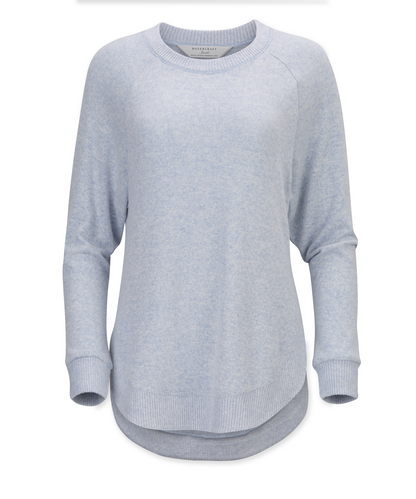 Women's Cuddle Oversized Crew – Ultra-Soft Oversized Crewneck Sweater in Sky Blue Heathe