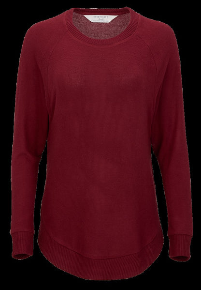 Women's Cuddle Oversized Crew – Ultra-Soft Oversized Crewneck Sweater in Mantra Red