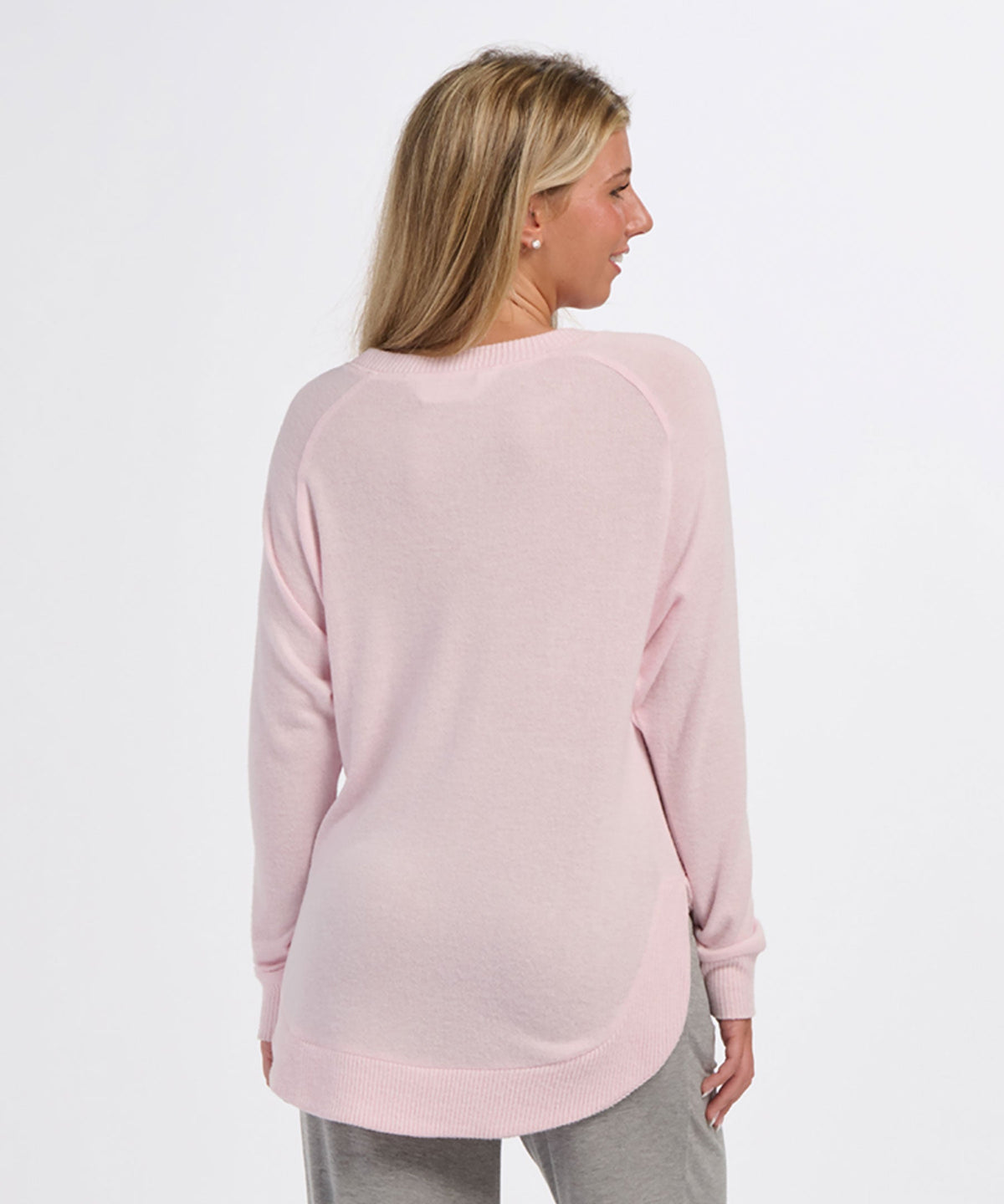 Women's Cuddle Oversized Crew – Ultra-Soft Oversized Crewneck Sweater in Pink Serenity