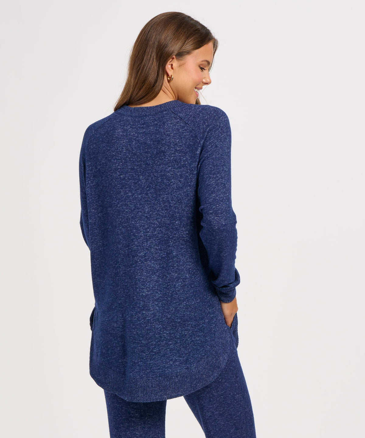Women's Cuddle Oversized Crew – Ultra-Soft Oversized Crewneck Sweater in Navy Heather
