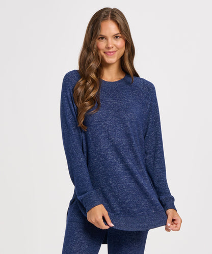 Women's Cuddle Oversized Crew – Ultra-Soft Oversized Crewneck Sweater in Navy Heather