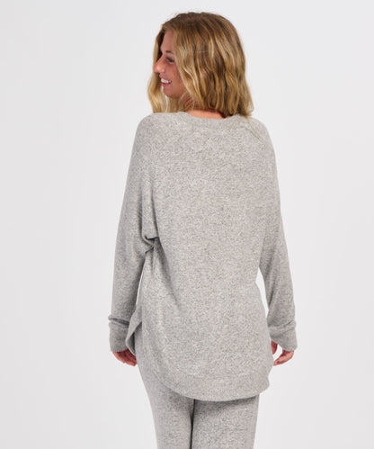 Women's Cuddle Oversized Crew – Ultra-Soft Oversized Crewneck Sweater in Oxford Heather