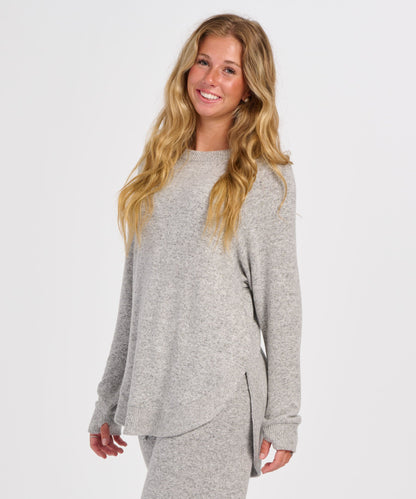 Women's Cuddle Oversized Crew – Ultra-Soft Oversized Crewneck Sweater in Oxford Heather