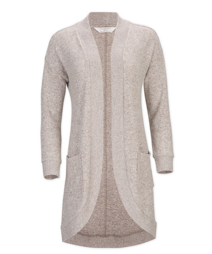 Women's Cuddle Cardigan – Ultra-Soft Open-Front Cardigan Sweater in Espresso Heathe