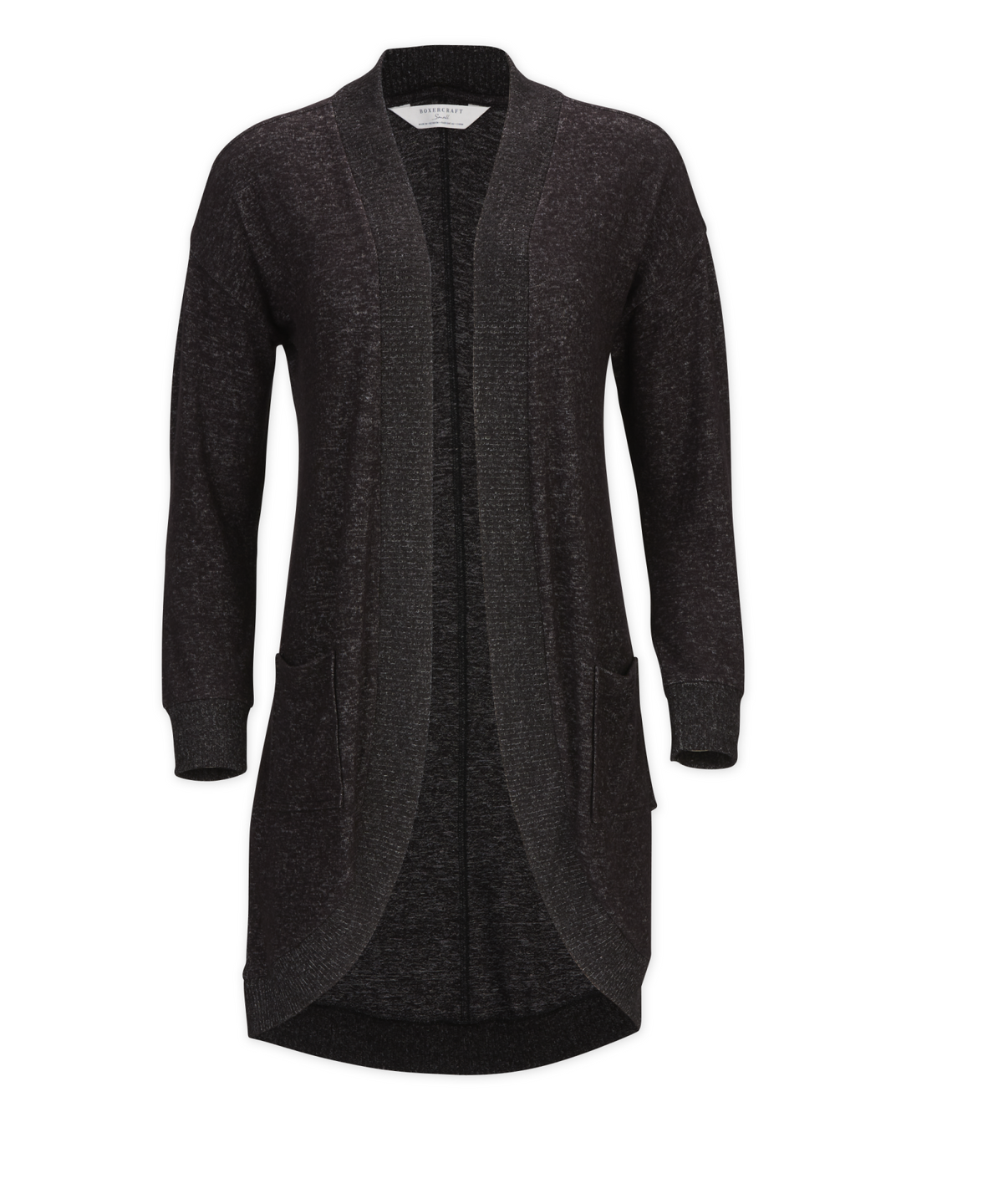 Women's Cuddle Cardigan – Ultra-Soft Open-Front Cardigan Sweater in Black Heather