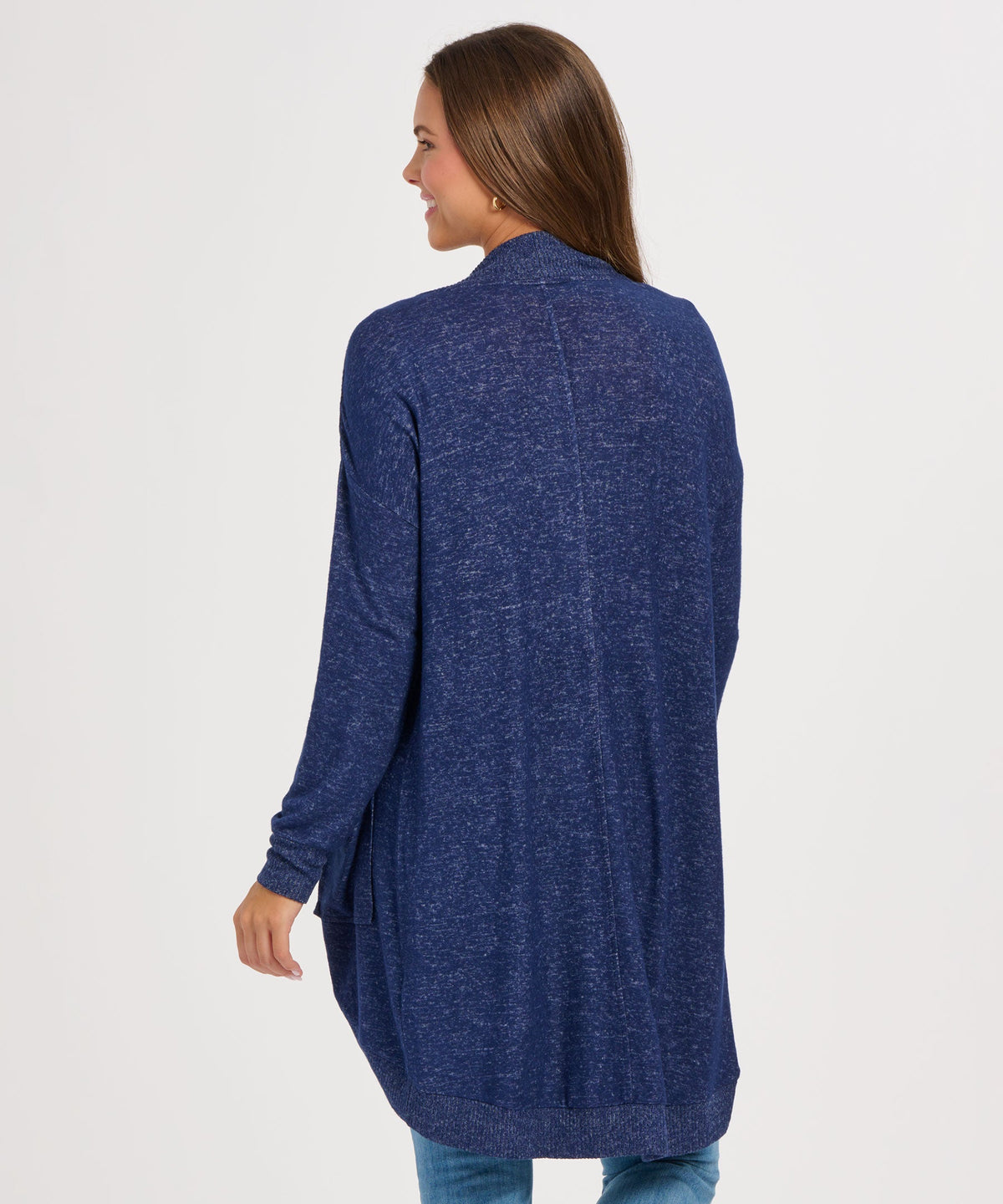 Women's Cuddle Cardigan – Ultra-Soft Open-Front Cardigan Sweater in Navy Heather