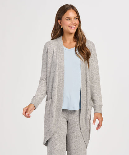 Women's Cuddle Cardigan – Ultra-Soft Open-Front Cardigan Sweater in Oxford Heather