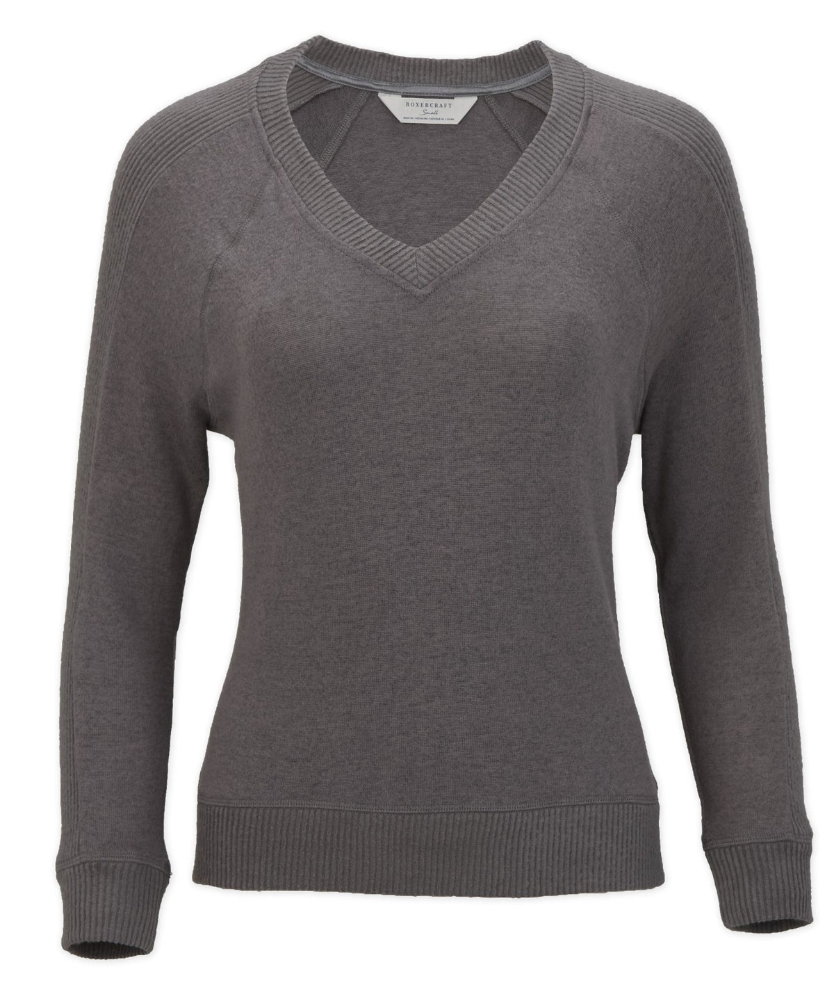 Women's Cuddle V-Neck – Ultra-Soft V-Neck Sweater in Meditation Grey