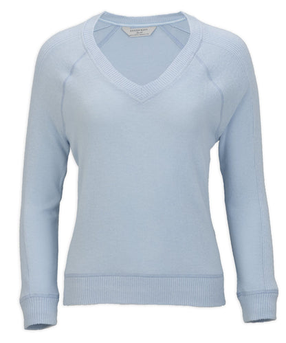 Women's Cuddle V-Neck – Ultra-Soft V-Neck Sweater in Sky Blue