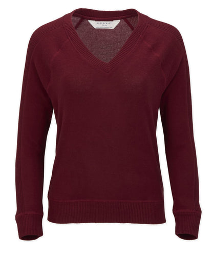 Women's Cuddle V-Neck – Ultra-Soft V-Neck Sweater in Mantra Red