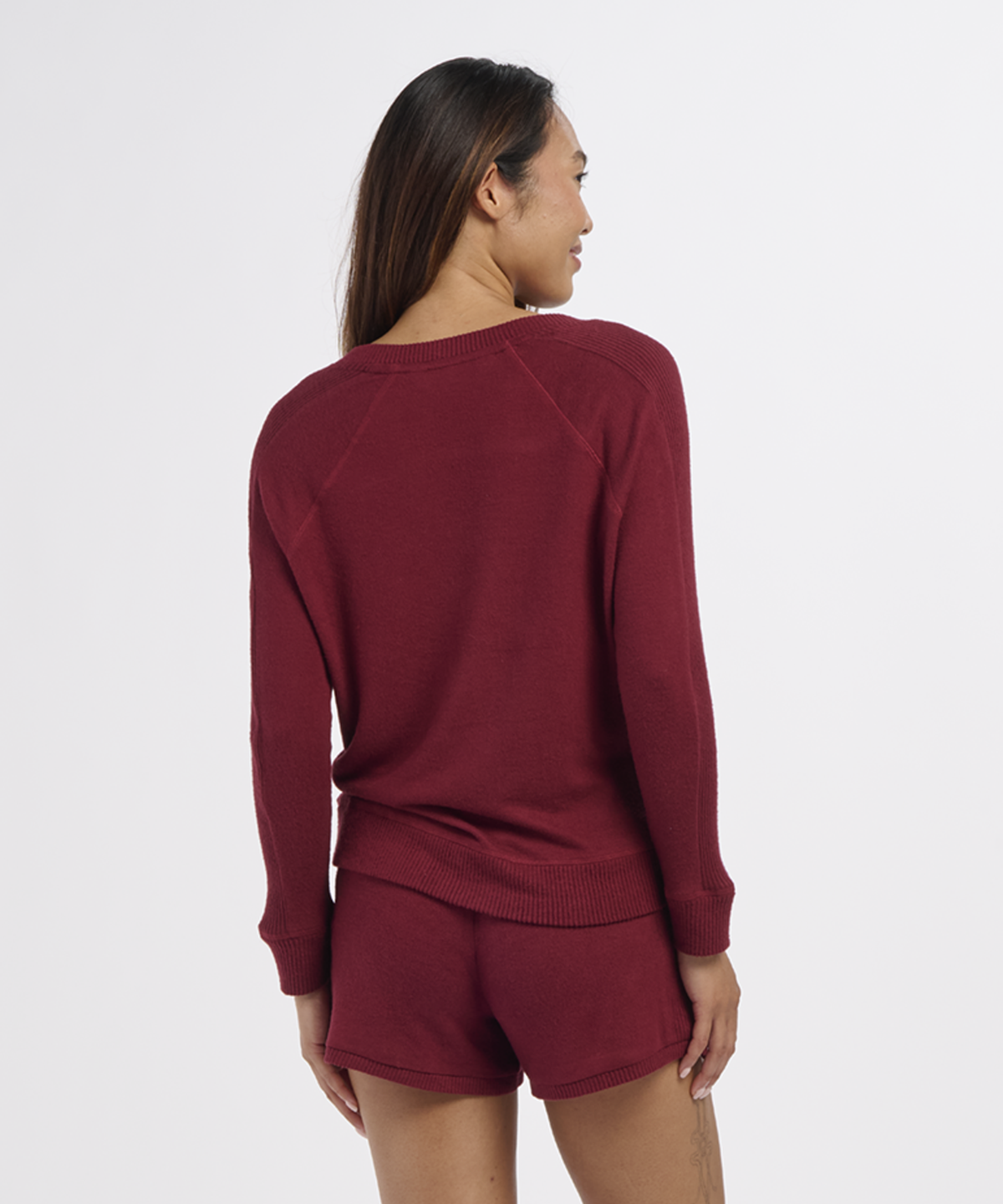 Women's Cuddle V-Neck – Ultra-Soft V-Neck Sweater in Mantra Red