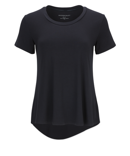 Women's Bamboo Hi-Low Tee – Soft Bamboo Hi-Low Hem T-Shirt in Black