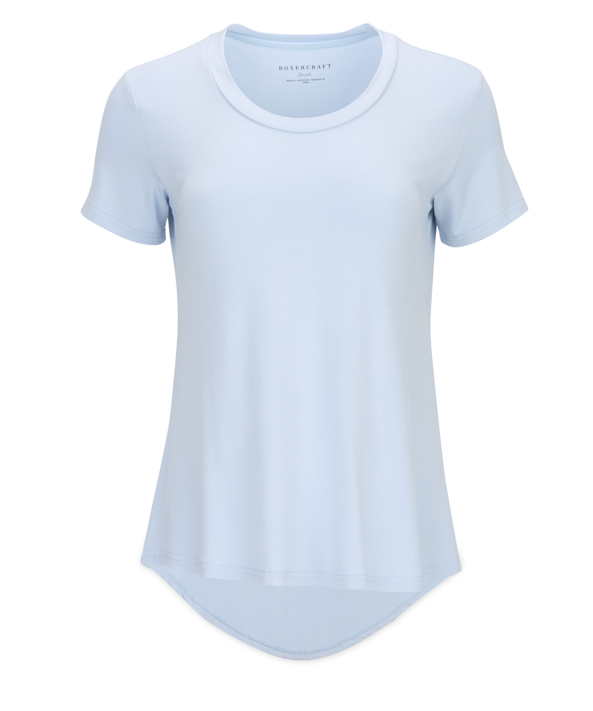 Women's Bamboo Hi-Low Tee – Soft Bamboo Hi-Low Hem T-Shirt in Sky Blue
