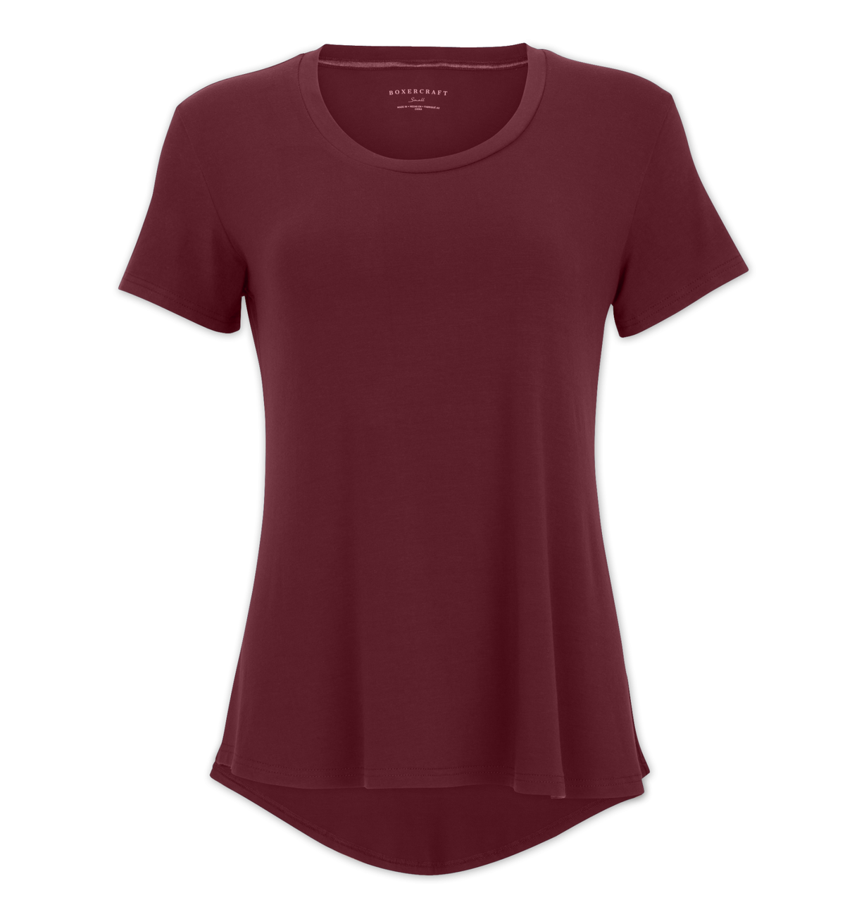 Women's Bamboo Hi-Low Tee – Soft Bamboo Hi-Low Hem T-Shirt in Mantra Red