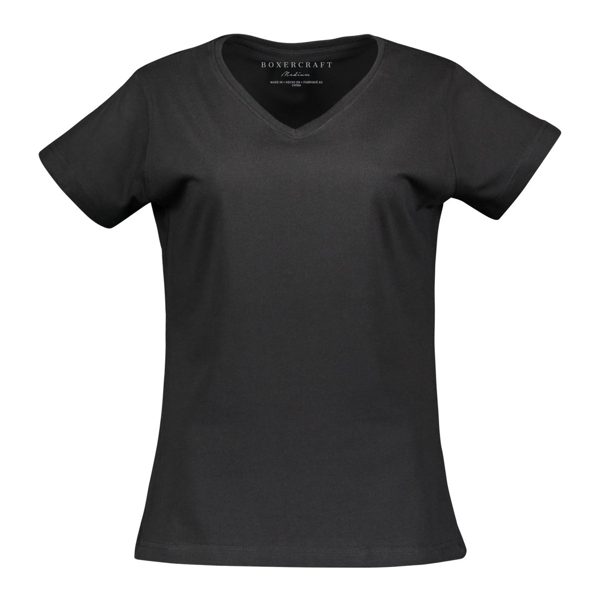 BW2201 Women's V-Neck Tee - Black - Ghost Front | Black