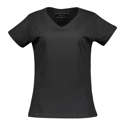 BW2201 Women's V-Neck Tee - Black - Ghost Front | Black