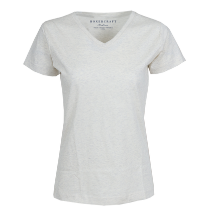 BW2201 Women's V-Neck Tee - Natural Heather - Ghost Front | Natural Heather