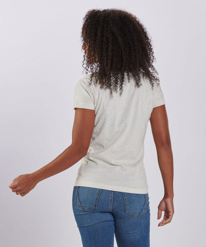 BW2201 Women's V-Neck Tee - Natural Heather - Back | Natural Heather