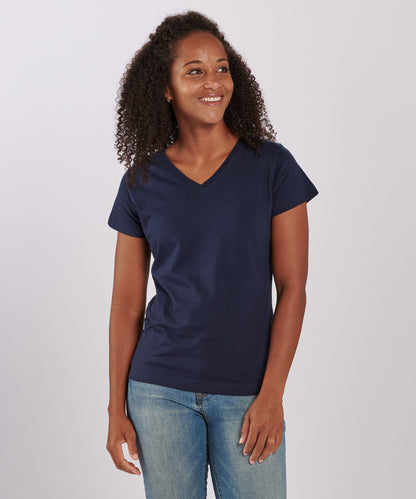 BW2201 Women's V-Neck Tee - Navy - Front | Navy