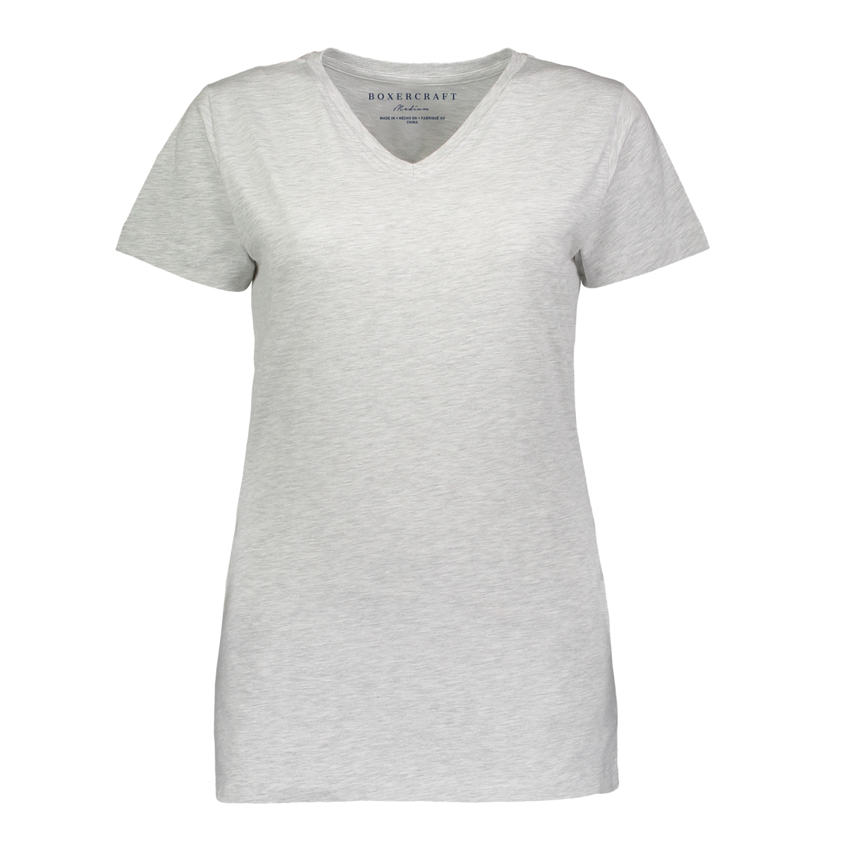 BW2201 Women's V-Neck Tee - Oxford Heather - Ghost Front | Oxford Heather