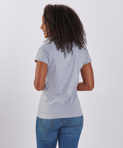 BW2201 Women's V-Neck Tee - Oxford Heather - Back | Oxford Heather