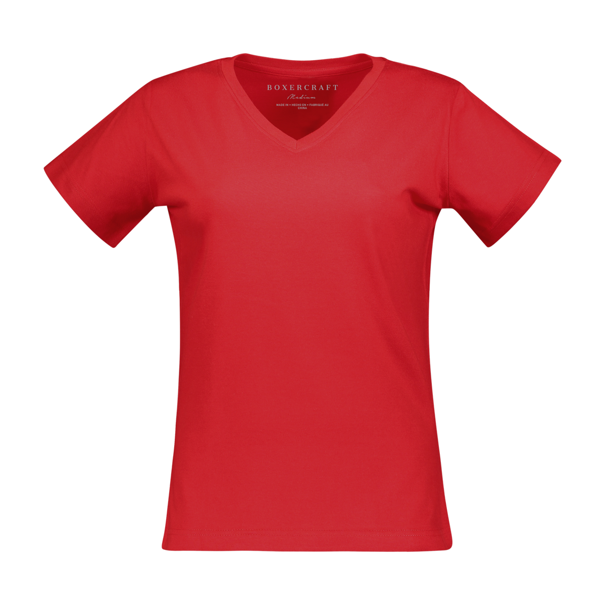 BW2201 Women's V-Neck Tee - Red - Ghost Front | Red