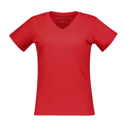 BW2201 Women's V-Neck Tee - Red - Ghost Front | Red