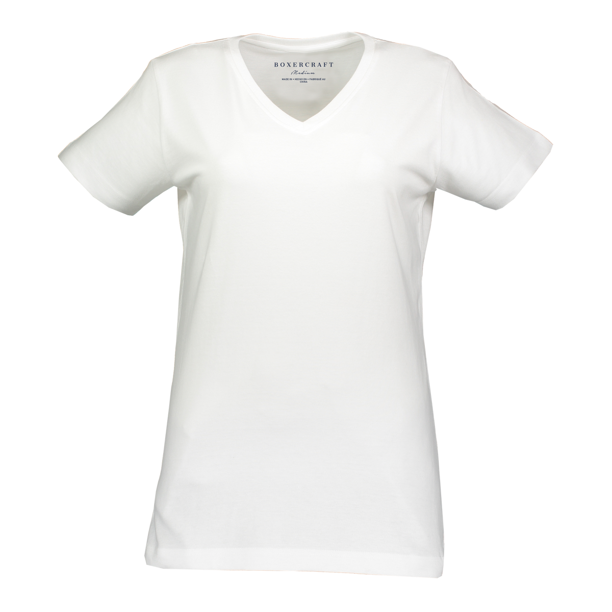 BW2201 Women's V-Neck Tee - White - Ghost Front | White