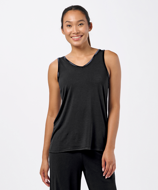 Women's Bamboo V-Neck Tank – Soft Bamboo V-Neck Tank Top in Black