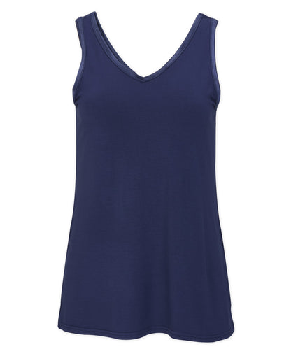 Women's Bamboo V-Neck Tank – Soft Bamboo V-Neck Tank Top in Navy