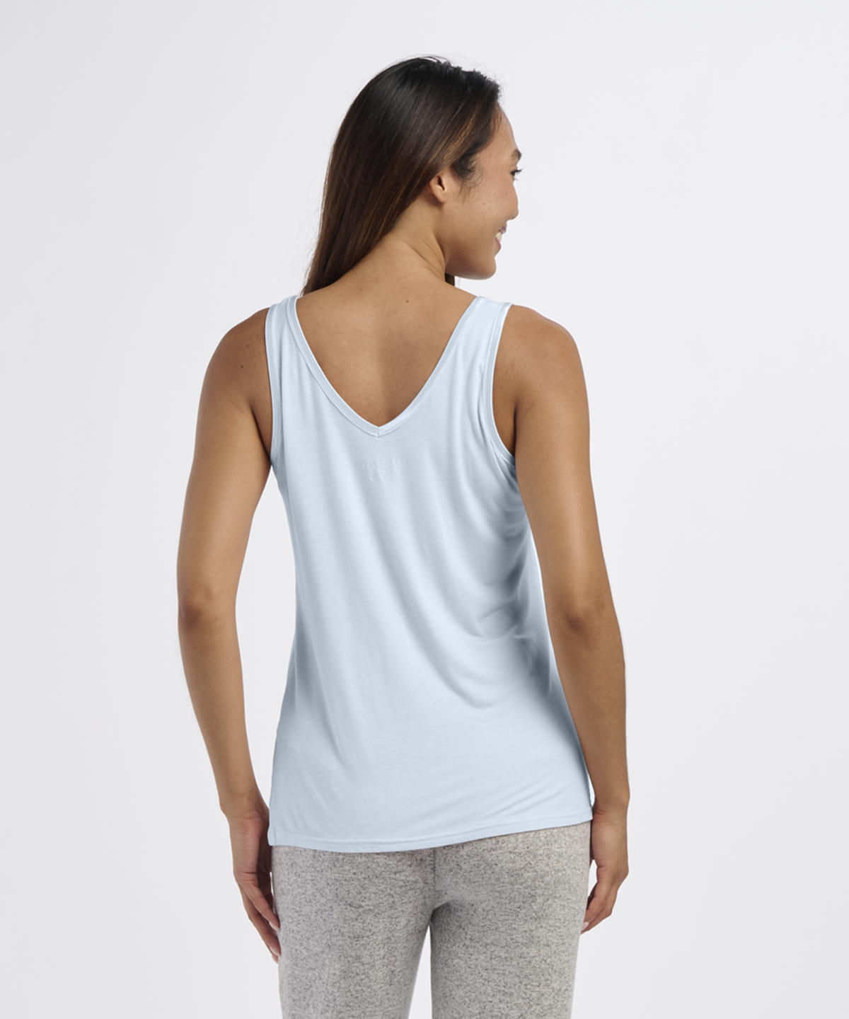 Women's Bamboo V-Neck Tank – Soft Bamboo V-Neck Tank Top in Sky Blue