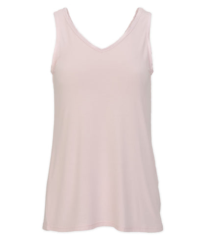 Women's Bamboo V-Neck Tank – Soft Bamboo V-Neck Tank Top in Pink Serenity