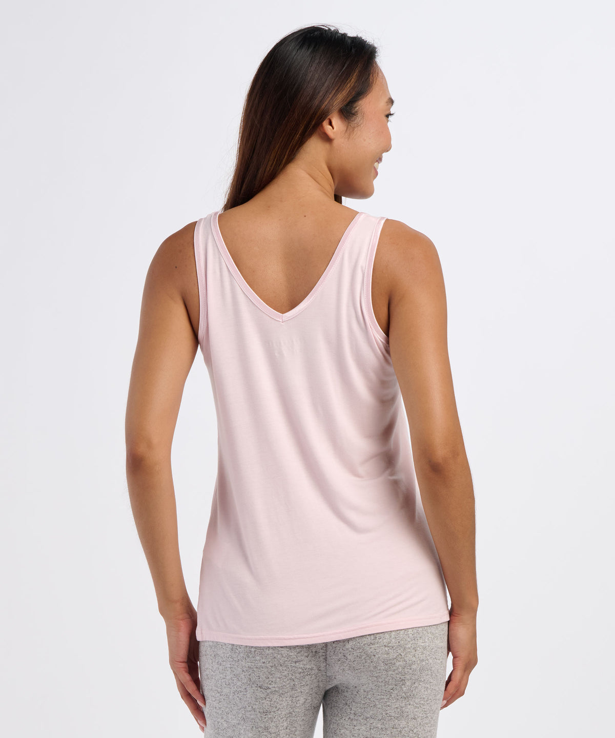 Women's Bamboo V-Neck Tank – Soft Bamboo V-Neck Tank Top in Pink Serenity