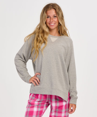 Women's Harlow Oversized Terry Pullover – Oversized French Terry Pullover Sweatshirt in Oxford Heather