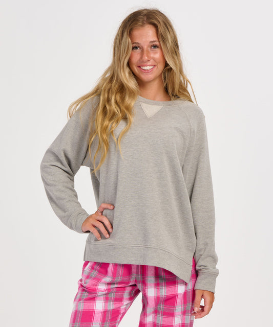 Women's Harlow Oversized Terry Pullover – Oversized French Terry Pullover Sweatshirt in Oxford Heather