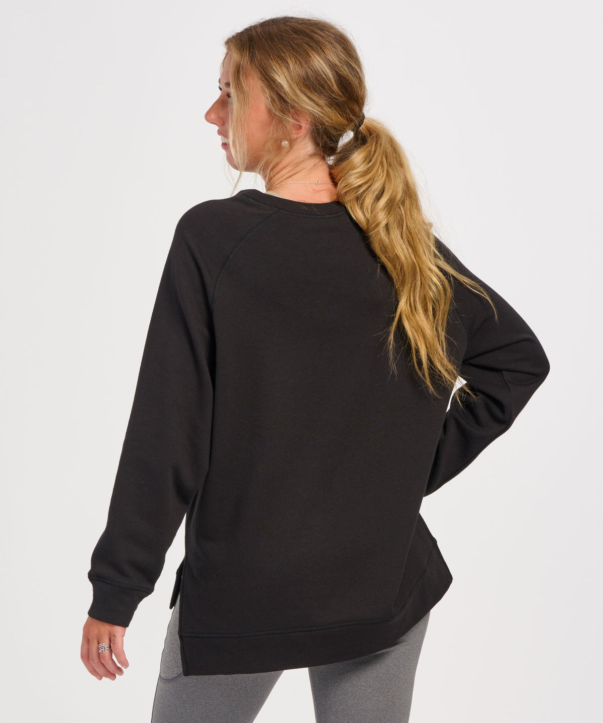 Women's Harlow Oversized Terry Pullover – Oversized French Terry Pullover Sweatshirt in Charcoal Hthr