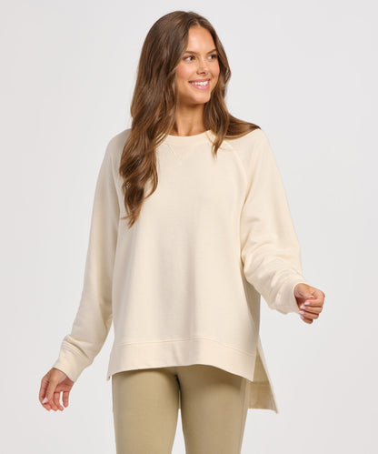 Women's Harlow Oversized Terry Pullover – Oversized French Terry Pullover Sweatshirt in Natural