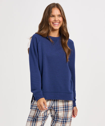 Women's Harlow Oversized Terry Pullover – Oversized French Terry Pullover Sweatshirt in Navy Heather