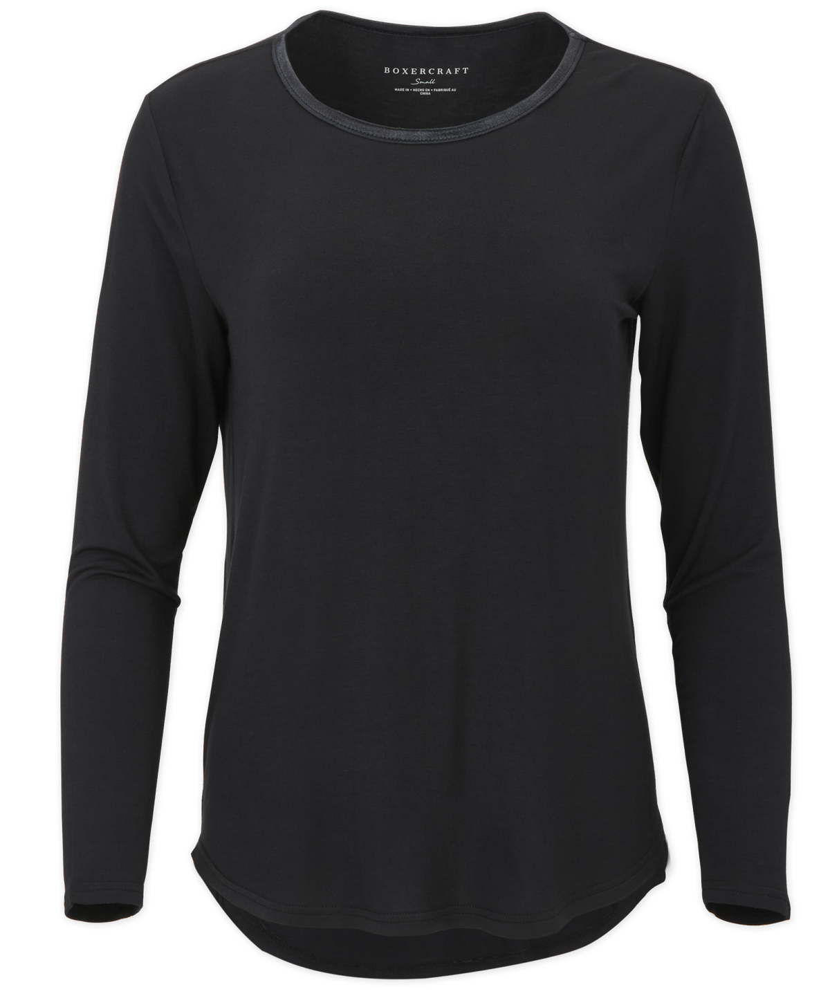 Women's Bamboo Long Sleeve Tee – Soft Bamboo Long Sleeve T-Shirt in Black