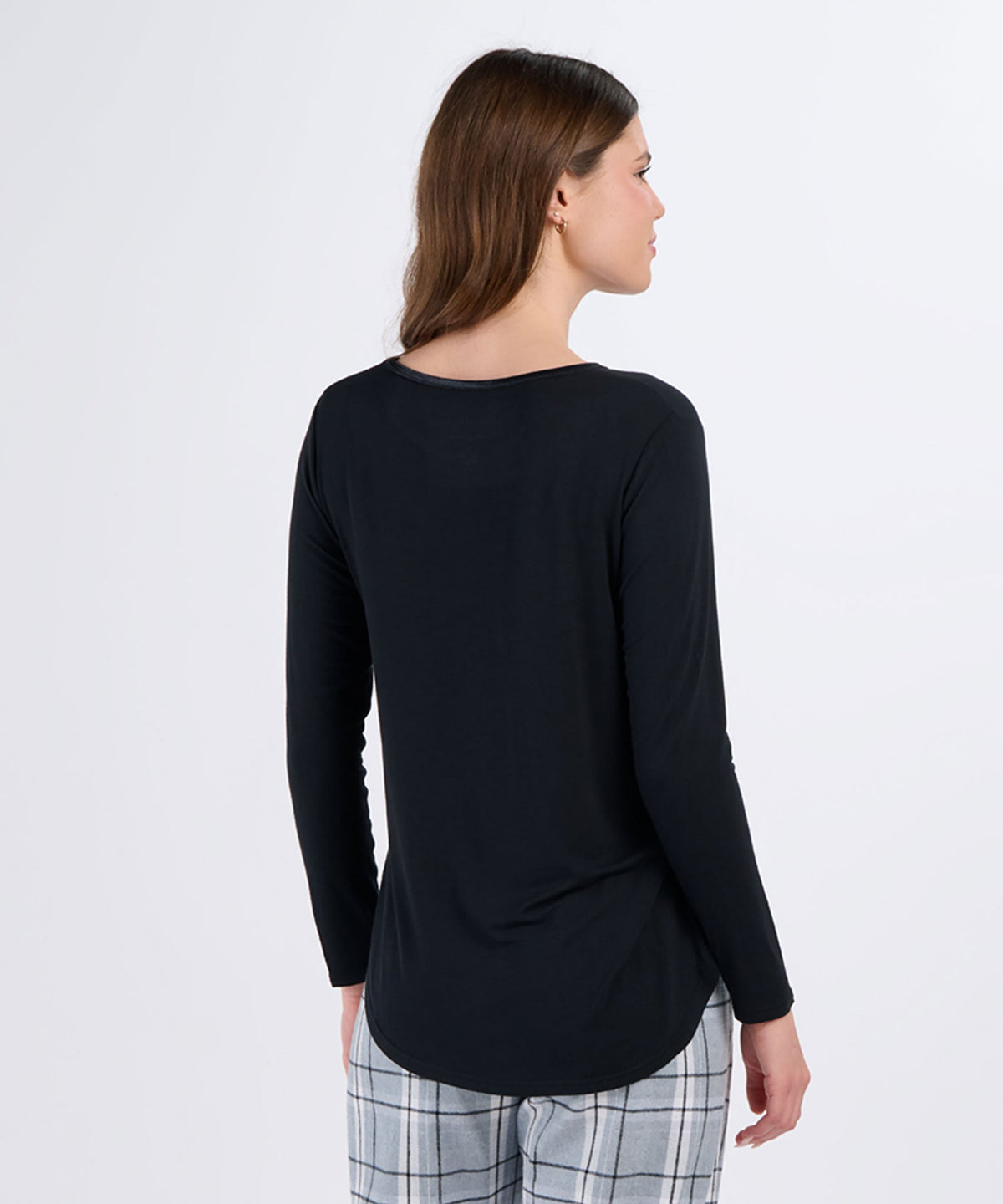 Women's Bamboo Long Sleeve Tee – Soft Bamboo Long Sleeve T-Shirt in Black