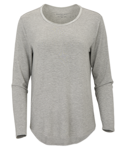 Women's Bamboo Long Sleeve Tee – Soft Bamboo Long Sleeve T-Shirt in Oxford Heather