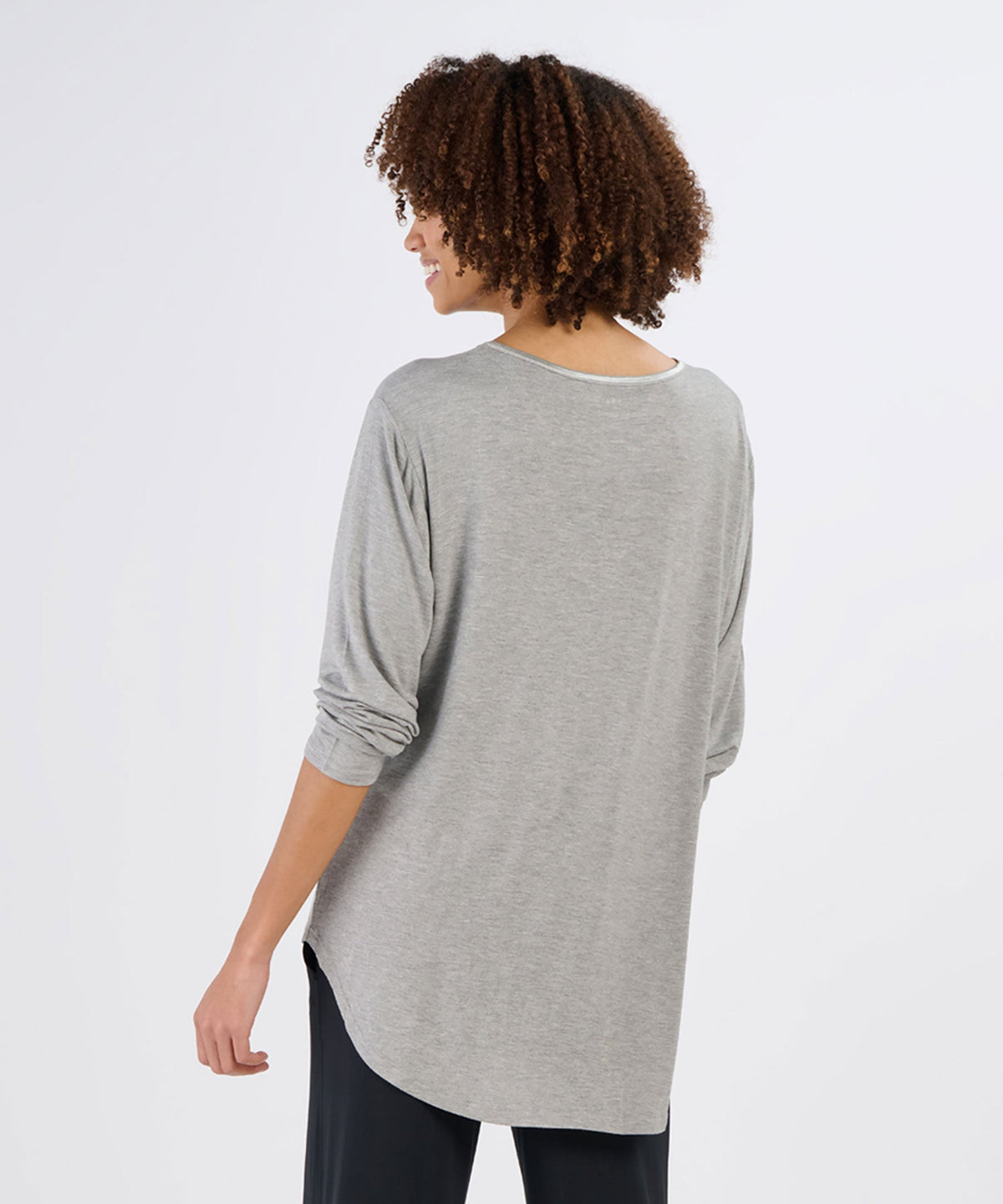 Women's Bamboo Long Sleeve Tee – Soft Bamboo Long Sleeve T-Shirt in Oxford Heather