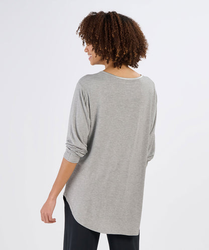 Women's Bamboo Long Sleeve Tee – Soft Bamboo Long Sleeve T-Shirt in Oxford Heather