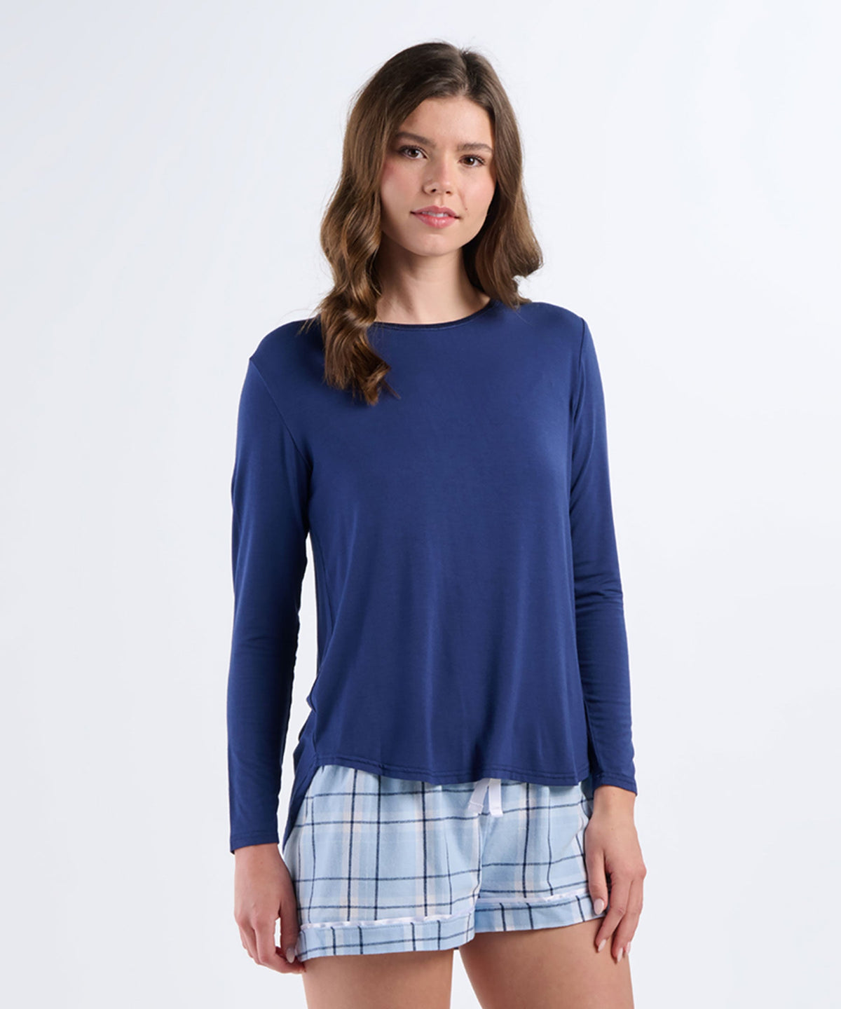 Women's Bamboo Long Sleeve Tee – Soft Bamboo Long Sleeve T-Shirt in Navy