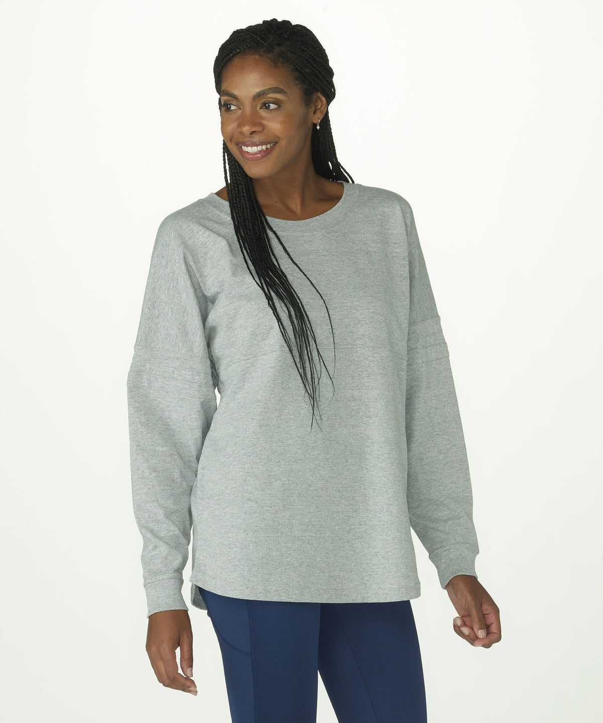 Boxercraft BW3514 Women's Pom Pom Jersey - Oxford Heather - Front | Oxford Heather