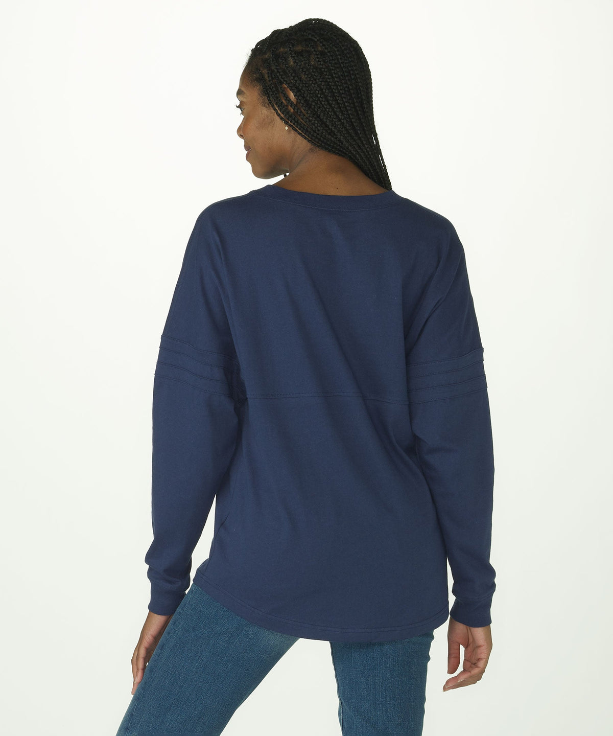 Boxercraft BW3514 Women's Pom Pom Jersey - Navy - Back | Navy